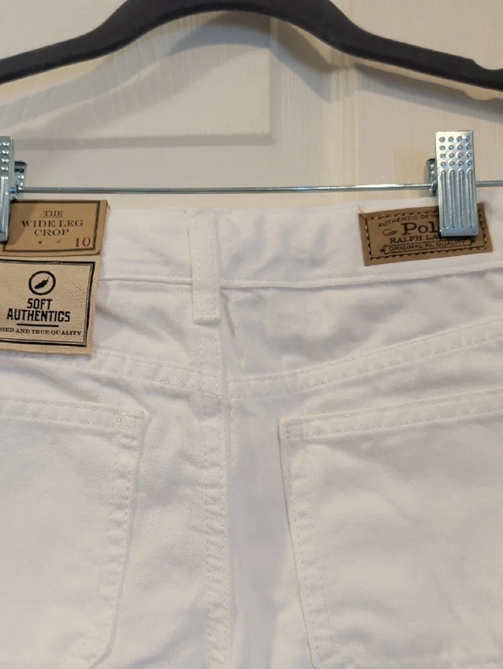 Polo Ralph Lauren White High-Rise Button Front Wide Leg Cropped Jeans NWT